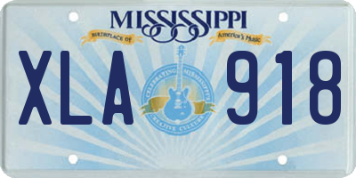 MS license plate XLA918