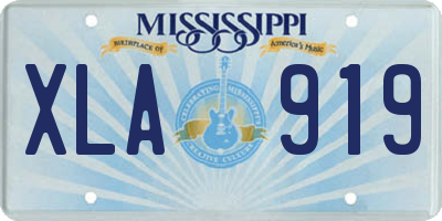 MS license plate XLA919