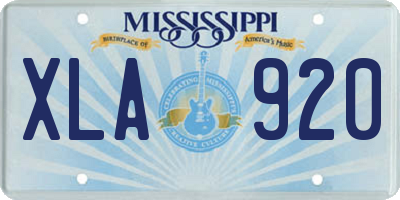 MS license plate XLA920