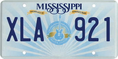 MS license plate XLA921