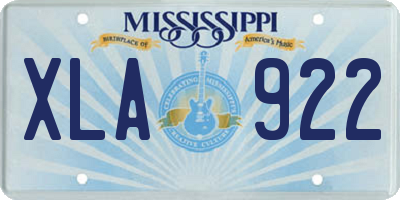 MS license plate XLA922