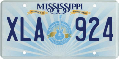 MS license plate XLA924