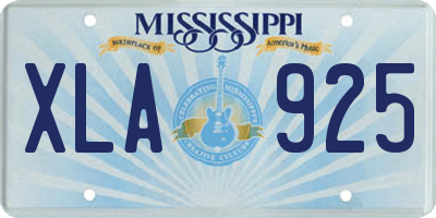 MS license plate XLA925