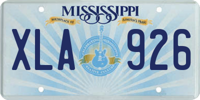 MS license plate XLA926