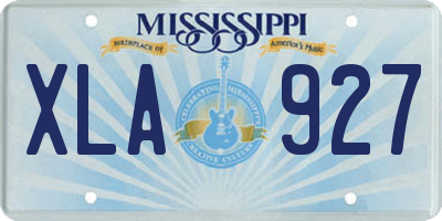 MS license plate XLA927