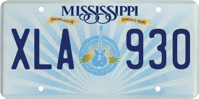 MS license plate XLA930