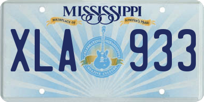 MS license plate XLA933