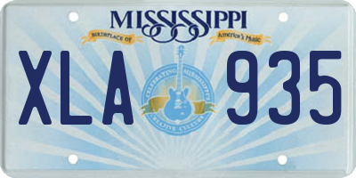 MS license plate XLA935