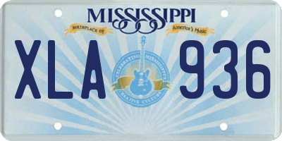 MS license plate XLA936