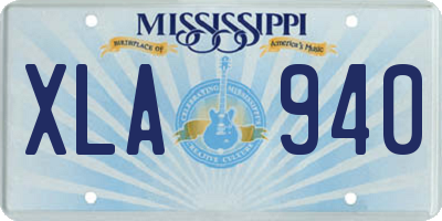 MS license plate XLA940