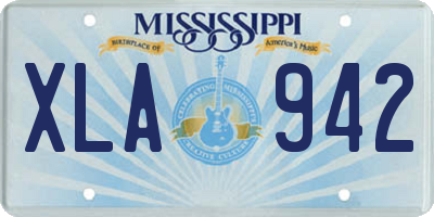 MS license plate XLA942