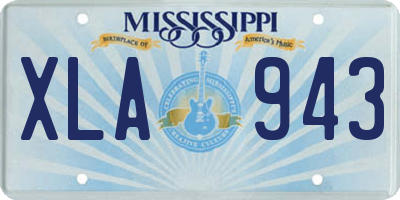 MS license plate XLA943