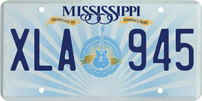 MS license plate XLA945