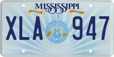 MS license plate XLA947