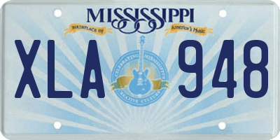 MS license plate XLA948
