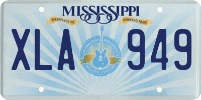 MS license plate XLA949