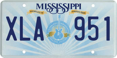 MS license plate XLA951