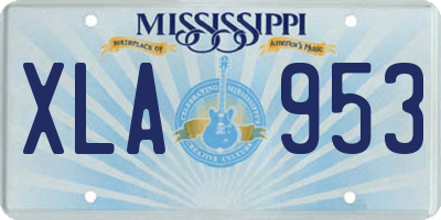 MS license plate XLA953