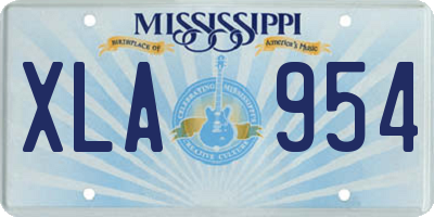 MS license plate XLA954