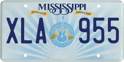 MS license plate XLA955