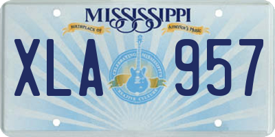MS license plate XLA957