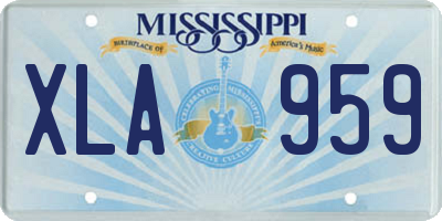 MS license plate XLA959