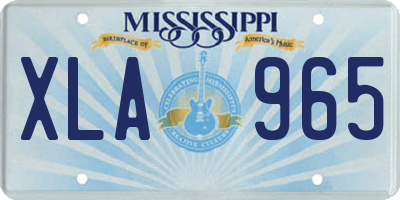 MS license plate XLA965