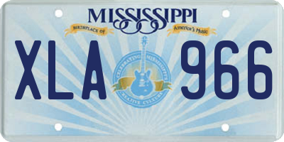 MS license plate XLA966
