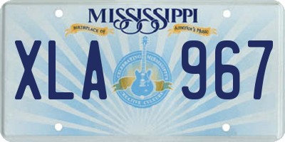 MS license plate XLA967