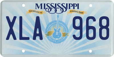 MS license plate XLA968