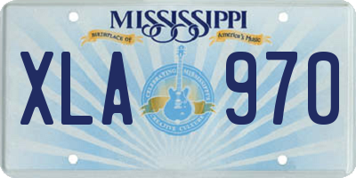 MS license plate XLA970