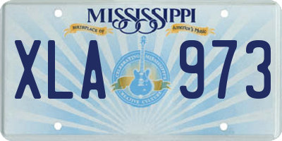 MS license plate XLA973