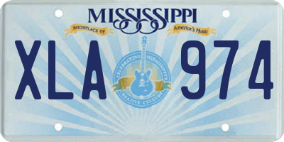MS license plate XLA974