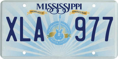 MS license plate XLA977