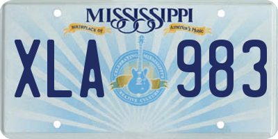MS license plate XLA983