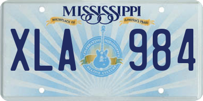 MS license plate XLA984