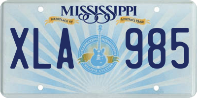 MS license plate XLA985