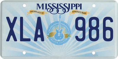 MS license plate XLA986