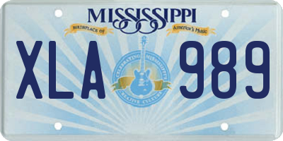 MS license plate XLA989