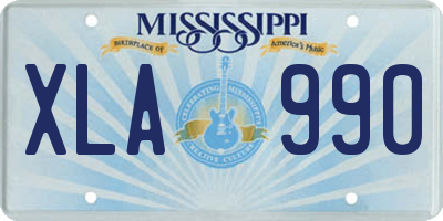 MS license plate XLA990