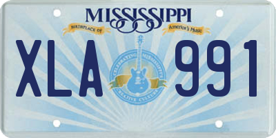 MS license plate XLA991