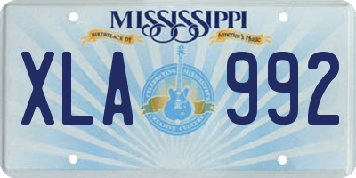 MS license plate XLA992
