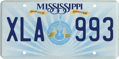 MS license plate XLA993