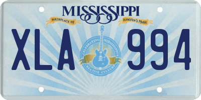 MS license plate XLA994