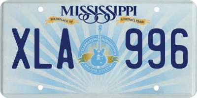 MS license plate XLA996