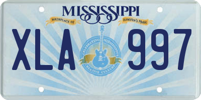 MS license plate XLA997
