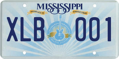 MS license plate XLB001