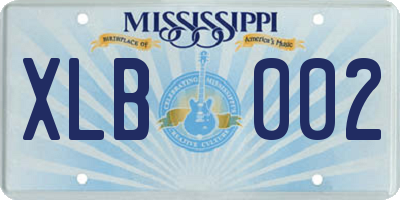 MS license plate XLB002