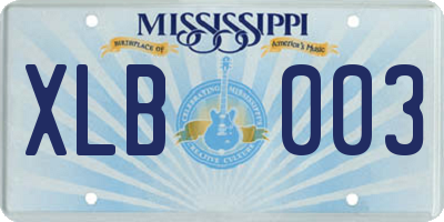 MS license plate XLB003