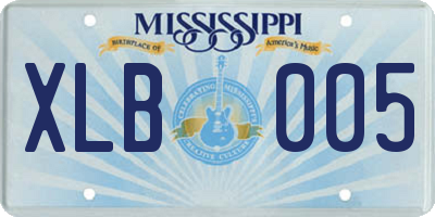 MS license plate XLB005